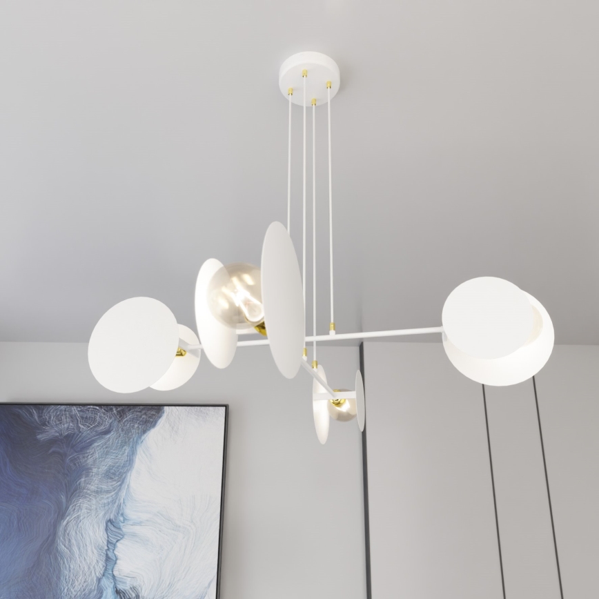 Lestenec na vrvici IDEA 4xE27/15W/230V bela