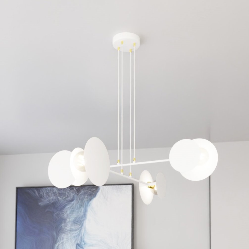 Lestenec na vrvici IDEA 4xE27/15W/230V bela