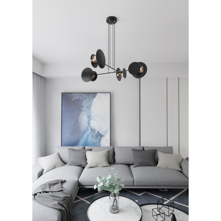Lestenec na vrvici IDEA 4xE27/15W/230V črna