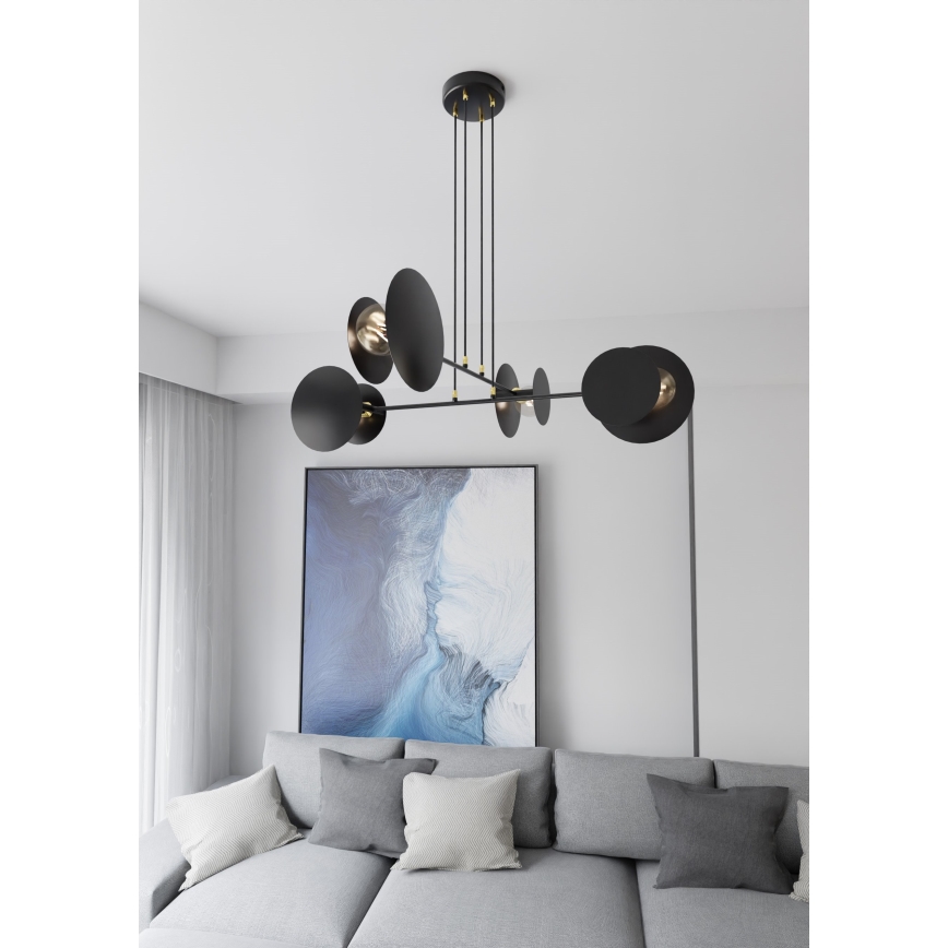 Lestenec na vrvici IDEA 4xE27/15W/230V črna