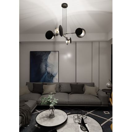 Lestenec na vrvici IDEA 4xE27/15W/230V črna