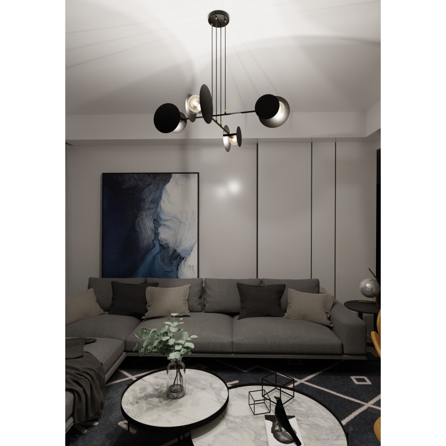 Lestenec na vrvici IDEA 4xE27/15W/230V črna