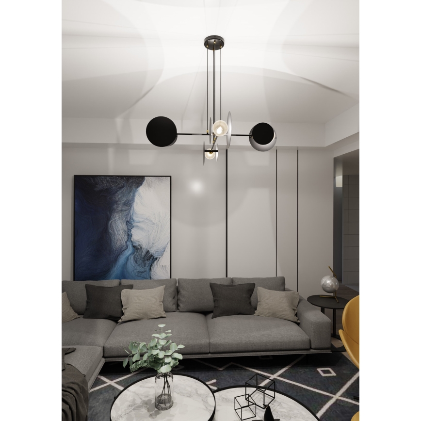 Lestenec na vrvici IDEA 4xE27/15W/230V črna