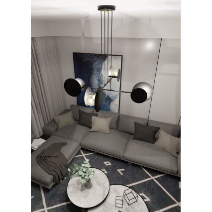 Lestenec na vrvici IDEA 4xE27/15W/230V črna