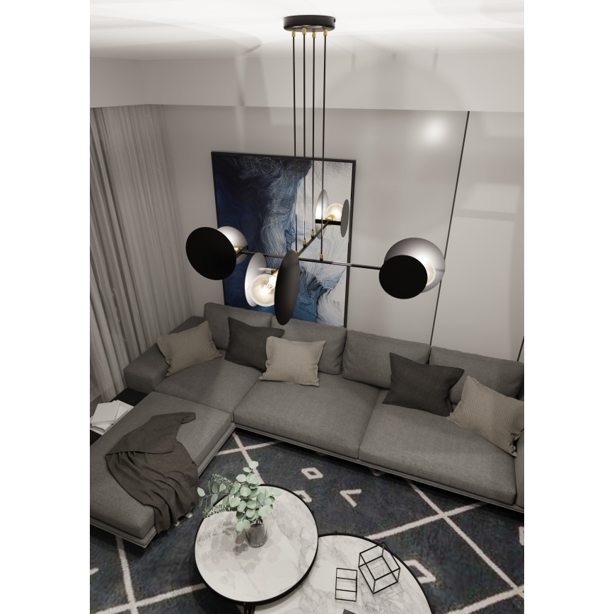 Lestenec na vrvici IDEA 4xE27/15W/230V črna