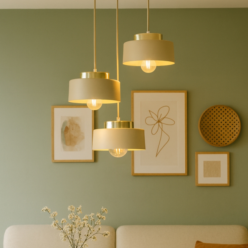 Lestenec na vrvici IGNIA 3xE27/60W/230V bež