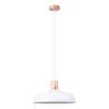 Lestenec na vrvici INDY 1xE27/15W/230V pr. 38 cm bela