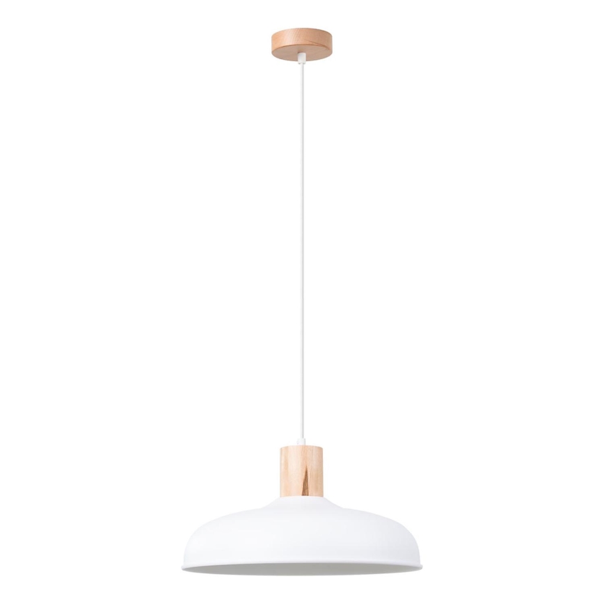 Lestenec na vrvici INDY 1xE27/15W/230V pr. 38 cm bela