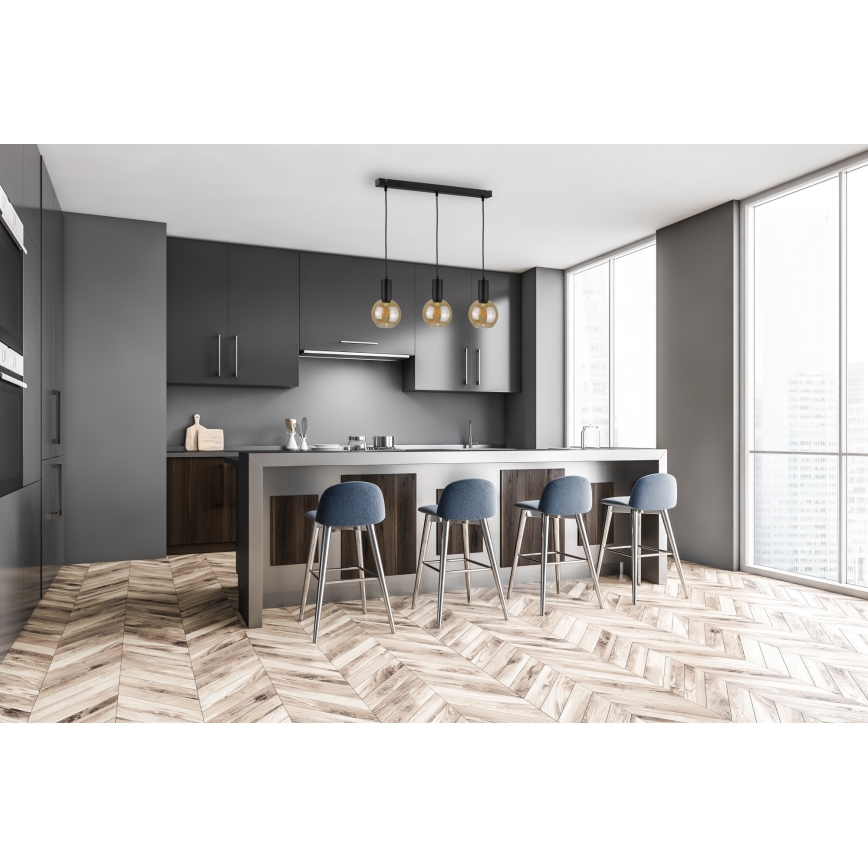 Lestenec na vrvici JANTAR BLACK 3xE27/60W/230V