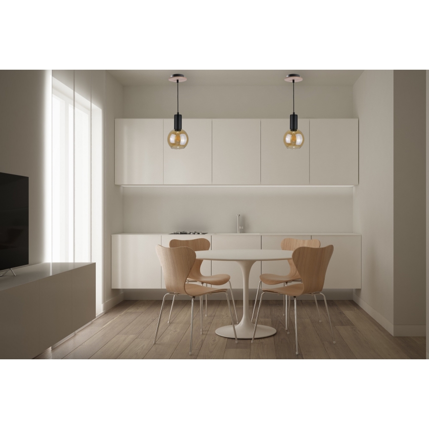 Lestenec na vrvici JANTAR WOOD 1xE27/60W/230V
