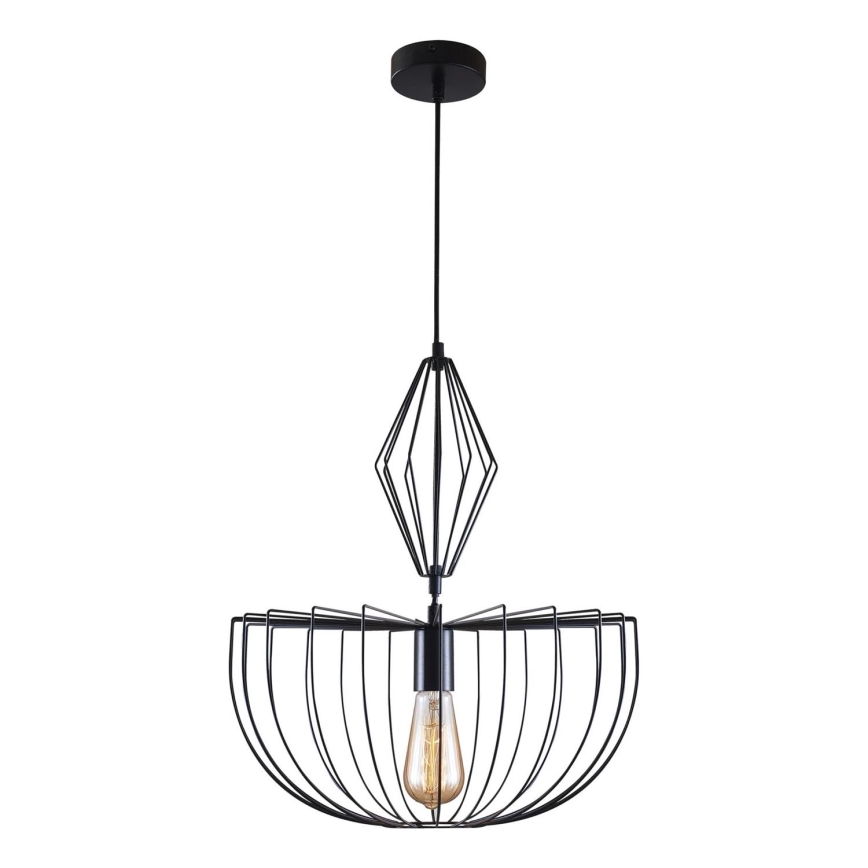 Lestenec na vrvici JASMINA 1xE27/20W/230V pr. 40 cm črna