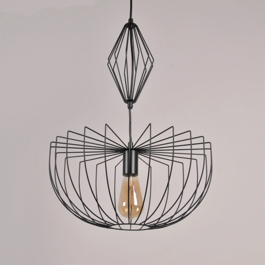 Lestenec na vrvici JASMINA 1xE27/20W/230V pr. 40 cm črna