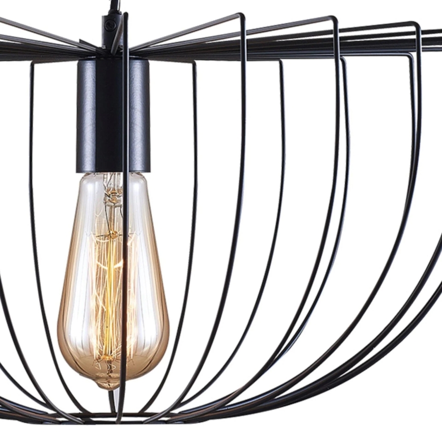 Lestenec na vrvici JASMINA 1xE27/20W/230V pr. 40 cm črna