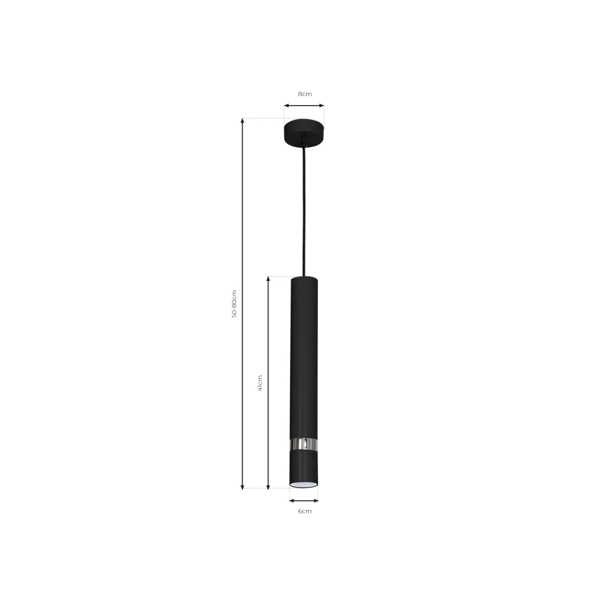 Lestenec na vrvici JOKER 1xGU10/25W/230V črna