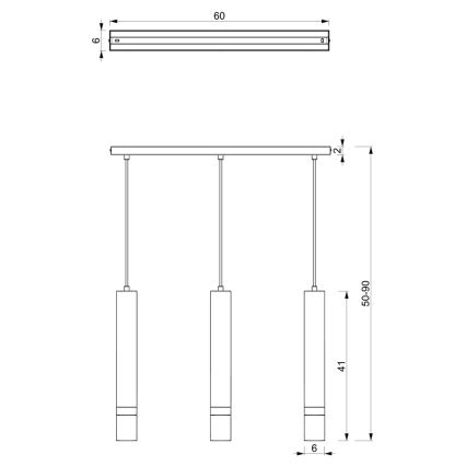 Lestenec na vrvici JOKER 3xGU10/25W/230V moder