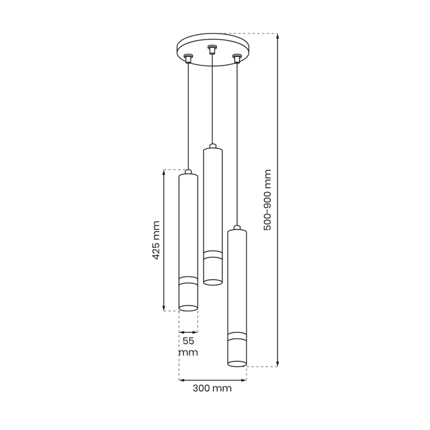 Lestenec na vrvici JOKER 3xGU10/8W/230V bela/sijajni krom