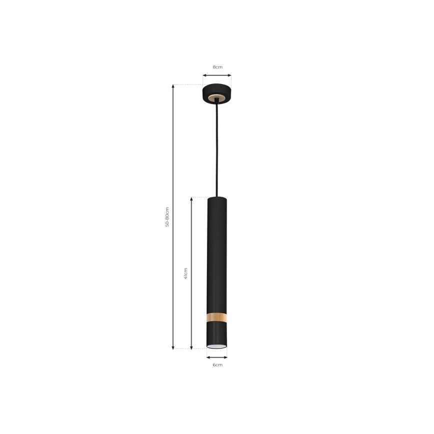 Lestenec na vrvici JOKER BLACK WOOD 1xGU10/8W/230V