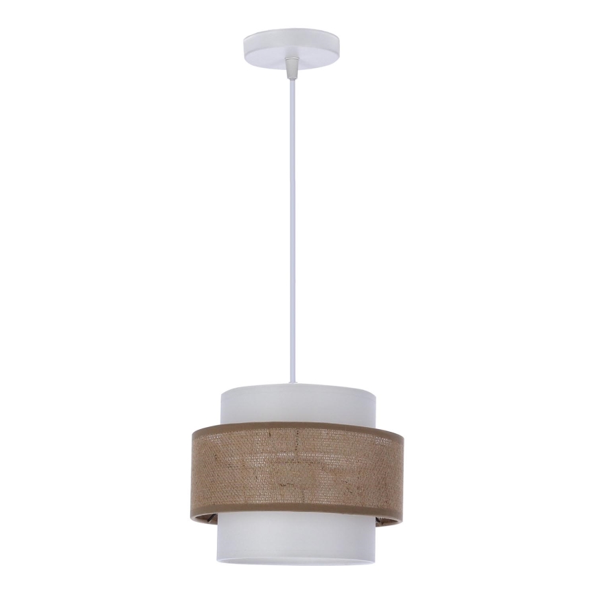 Lestenec na vrvici JUTA 1xE27/40W/230V rjava/bela