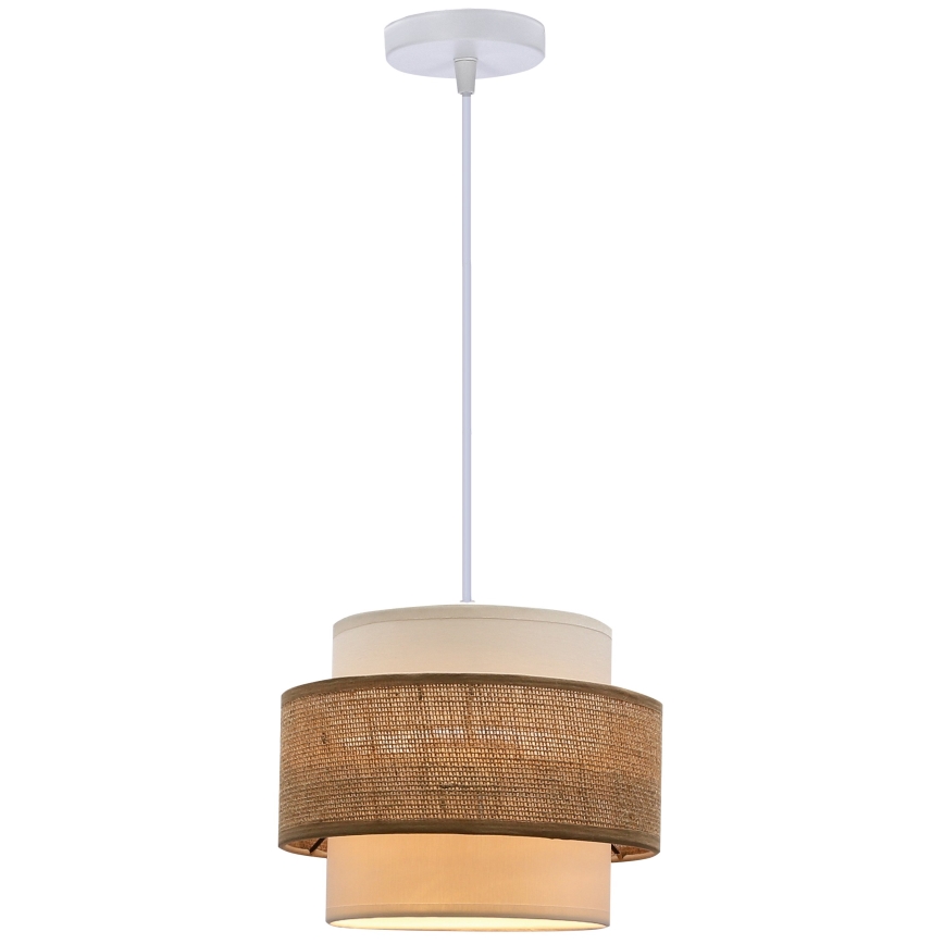 Lestenec na vrvici JUTA 1xE27/40W/230V rjava/bela