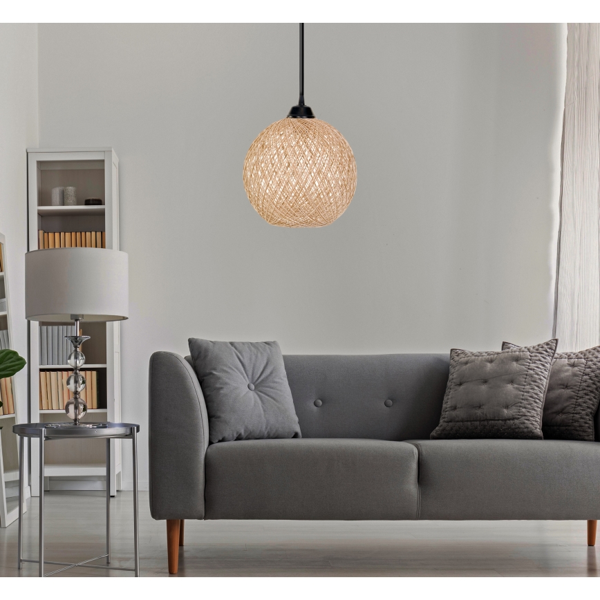 Lestenec na vrvici JUTE 1xE27/60W/230V bež