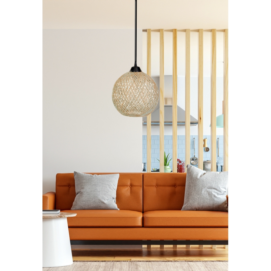 Lestenec na vrvici JUTE 1xE27/60W/230V bež
