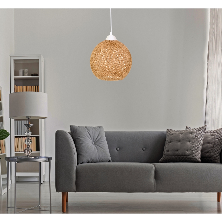 Lestenec na vrvici JUTE 1xE27/60W/230V bež
