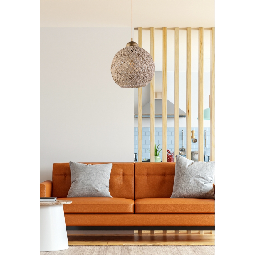 Lestenec na vrvici JUTE 1xE27/60W/230V bež