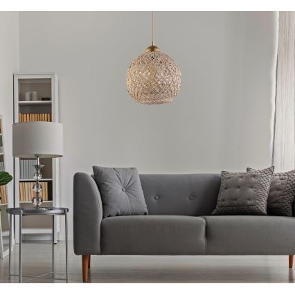 Lestenec na vrvici JUTE 1xE27/60W/230V bež