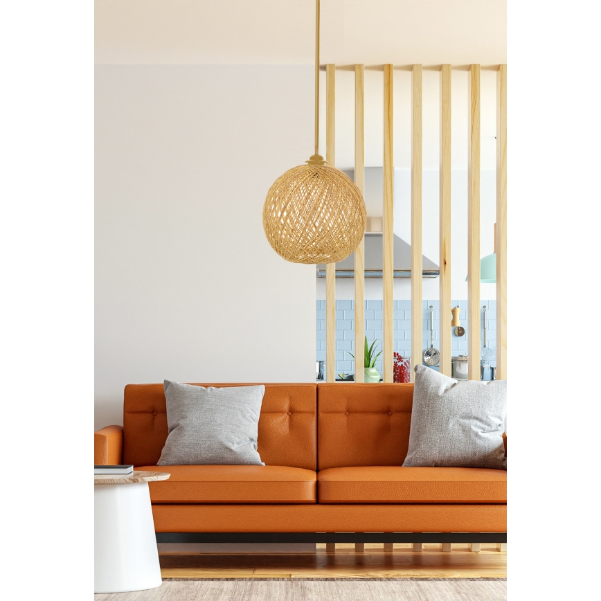 Lestenec na vrvici JUTE 1xE27/60W/230V bež