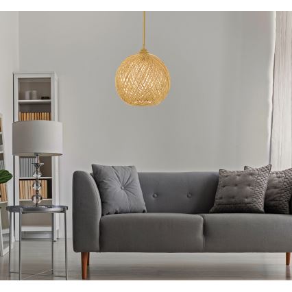 Lestenec na vrvici JUTE 1xE27/60W/230V bež