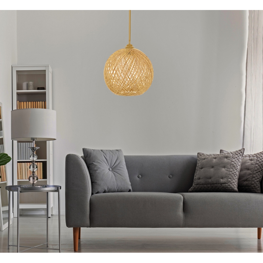 Lestenec na vrvici JUTE 1xE27/60W/230V bež