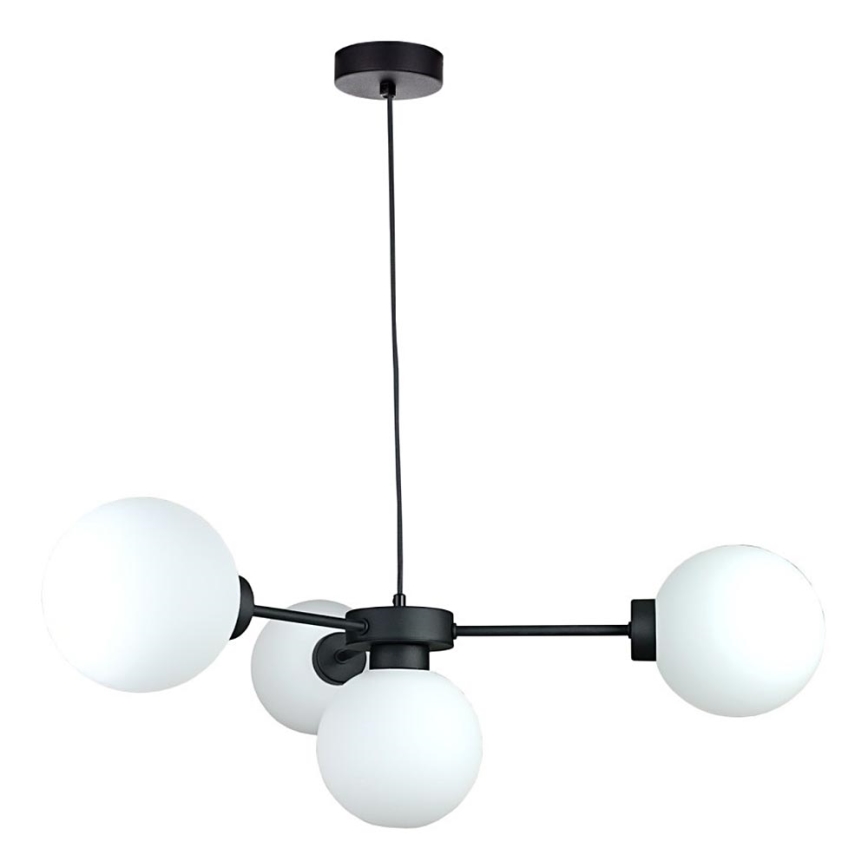 Lestenec na vrvici KALIOPE 4xE14/50W/230V črna/bela