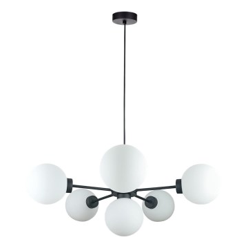 Lestenec na vrvici KALIOPE 6xE14/50W/230V črna/bela