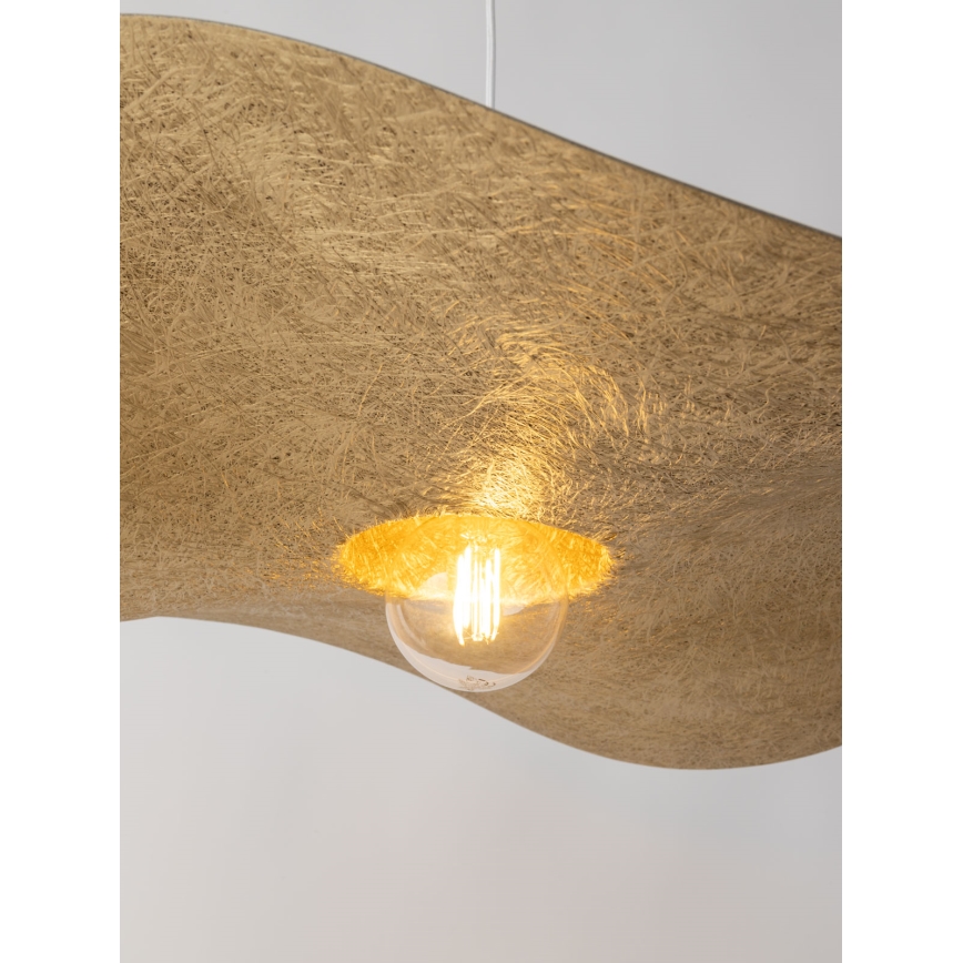 Lestenec na vrvici KAPELLO 1xE27/60W/230V premer 76 cm bela/zlato