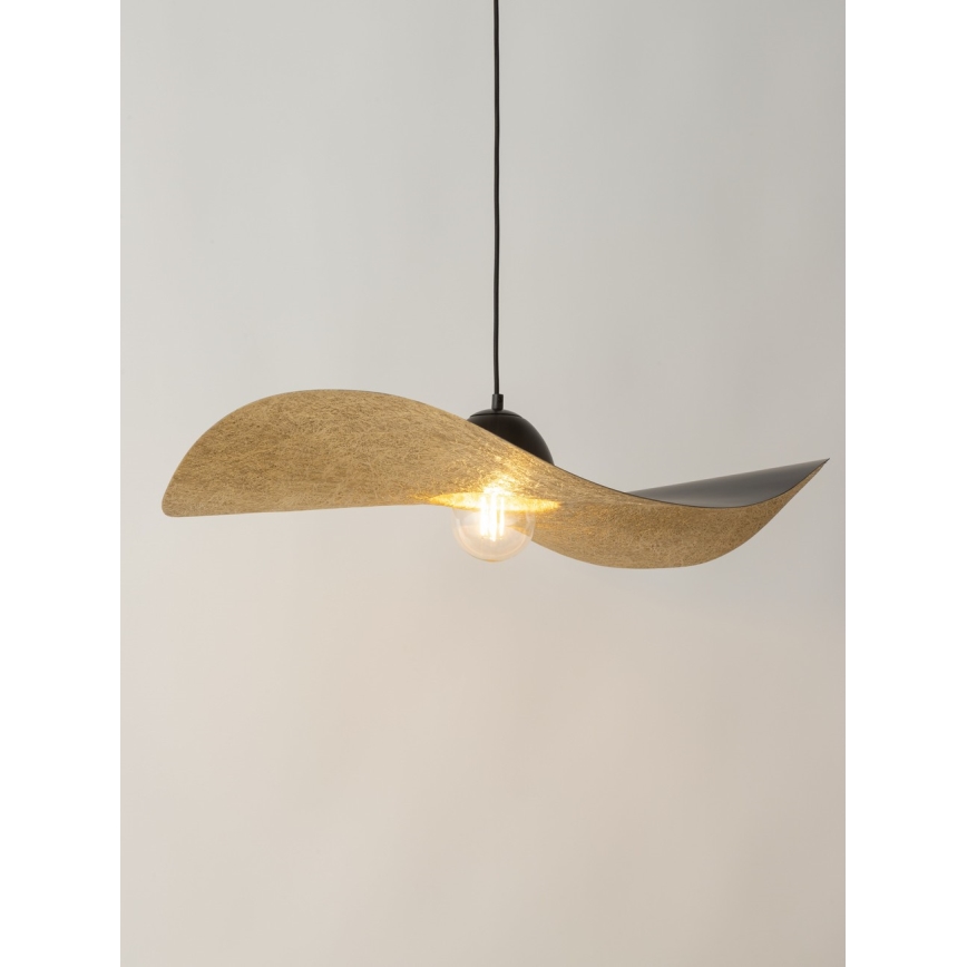 Lestenec na vrvici KAPELLO 1xE27/60W/230V premer 76 cm črna/zlata