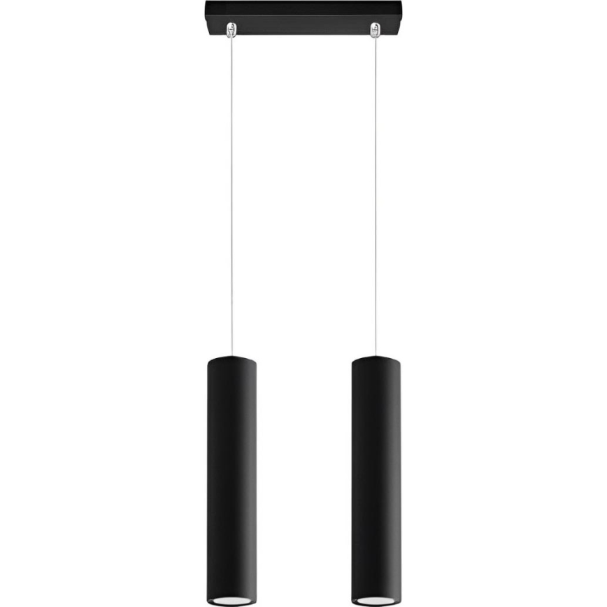 Lestenec na vrvici KARADON 2xGU10/30W/230V črna