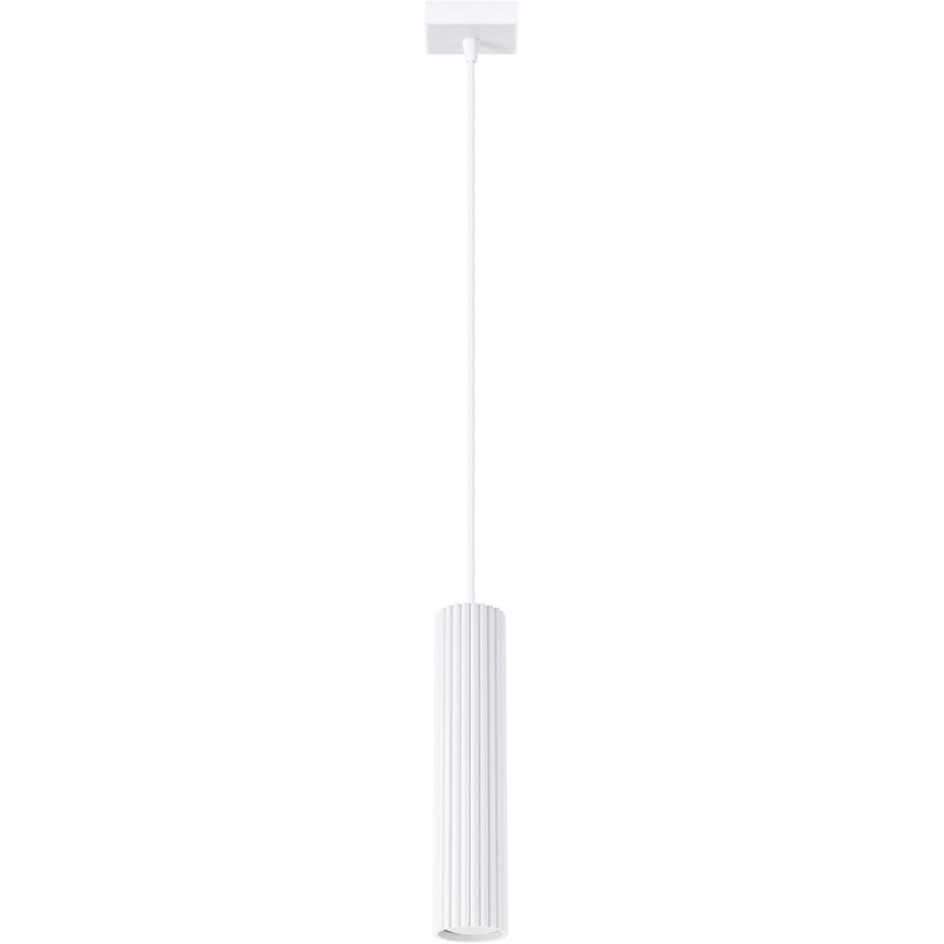 Lestenec na vrvici KARBON 1xGU10/10W/230V bela