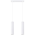 Lestenec na vrvici KARBON 2xGU10/10W/230V bela