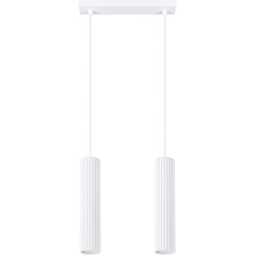 Lestenec na vrvici KARBON 2xGU10/10W/230V bela
