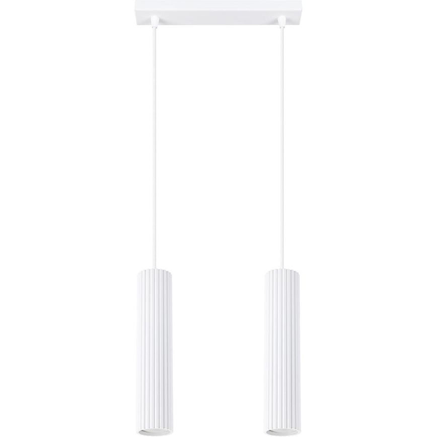 Lestenec na vrvici KARBON 2xGU10/10W/230V bela