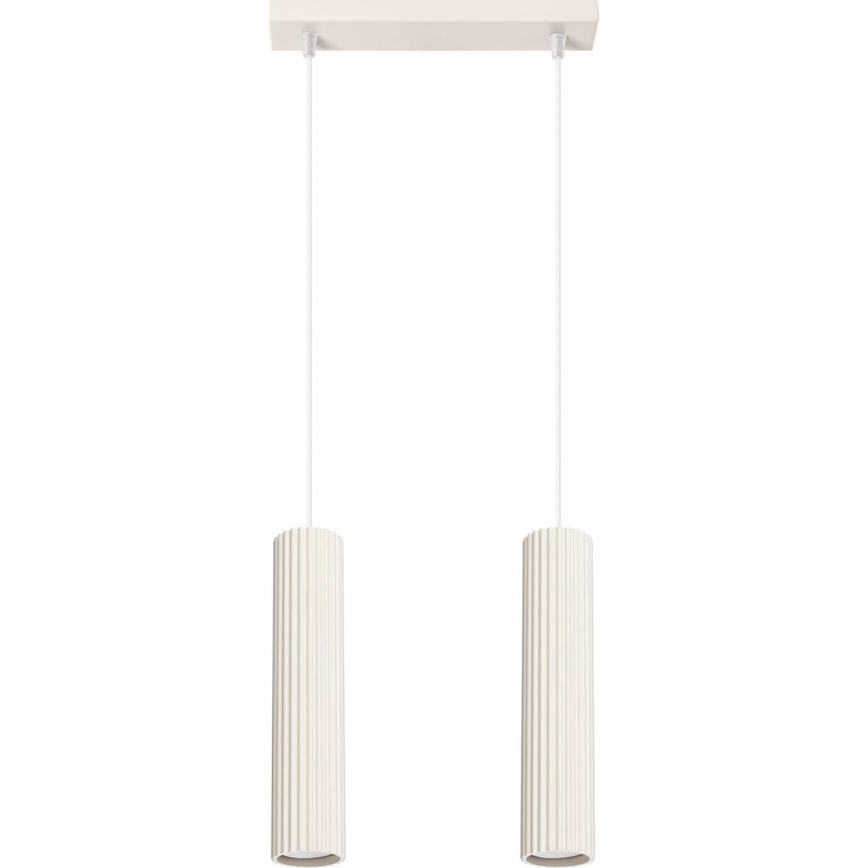 Lestenec na vrvici KARBON 2xGU10/10W/230V krem barva