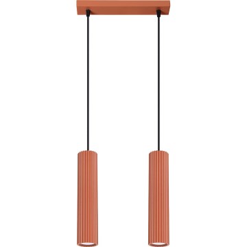 Lestenec na vrvici KARBON 2xGU10/10W/230V rdeča