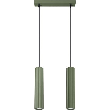 Lestenec na vrvici KARBON 2xGU10/10W/230V zelena