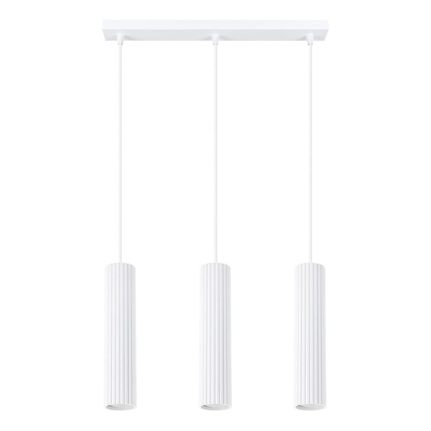 Lestenec na vrvici KARBON 3xGU10/10W/230V bela