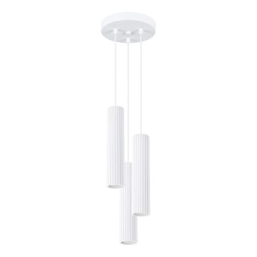 Lestenec na vrvici KARBON 3xGU10/10W/230V bela