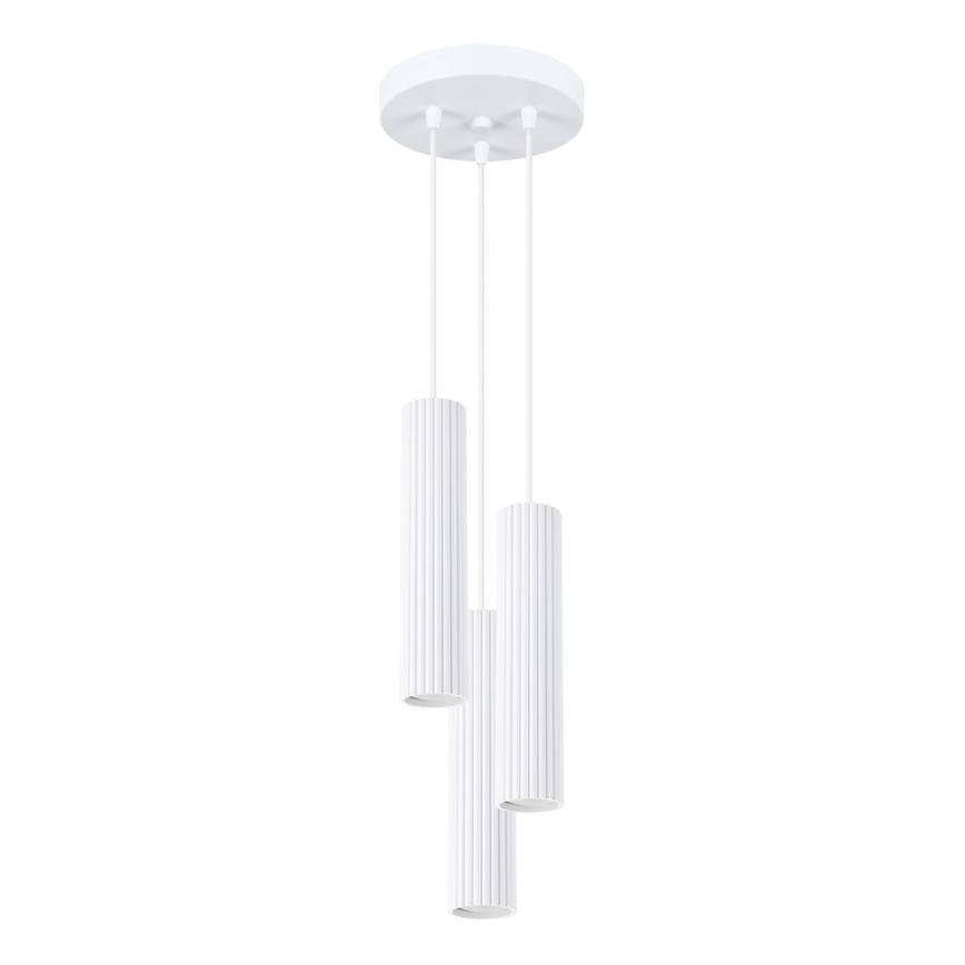 Lestenec na vrvici KARBON 3xGU10/10W/230V bela