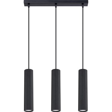 Lestenec na vrvici KARBON 3xGU10/10W/230V črna
