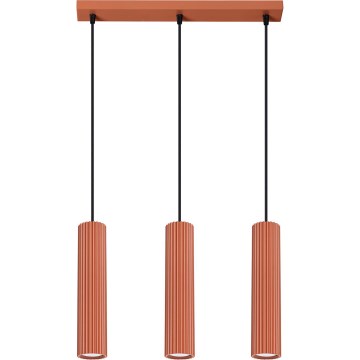 Lestenec na vrvici KARBON 3xGU10/10W/230V rdeča