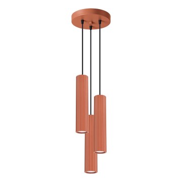 Lestenec na vrvici KARBON 3xGU10/10W/230V rdeča