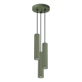 Lestenec na vrvici KARBON 3xGU10/10W/230V zelena
